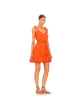 XS RHODE Casey Persimmon Orange Dress